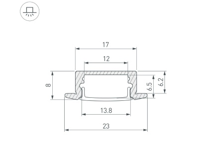 Профиль LINE-2308-F-2000 ANOD
